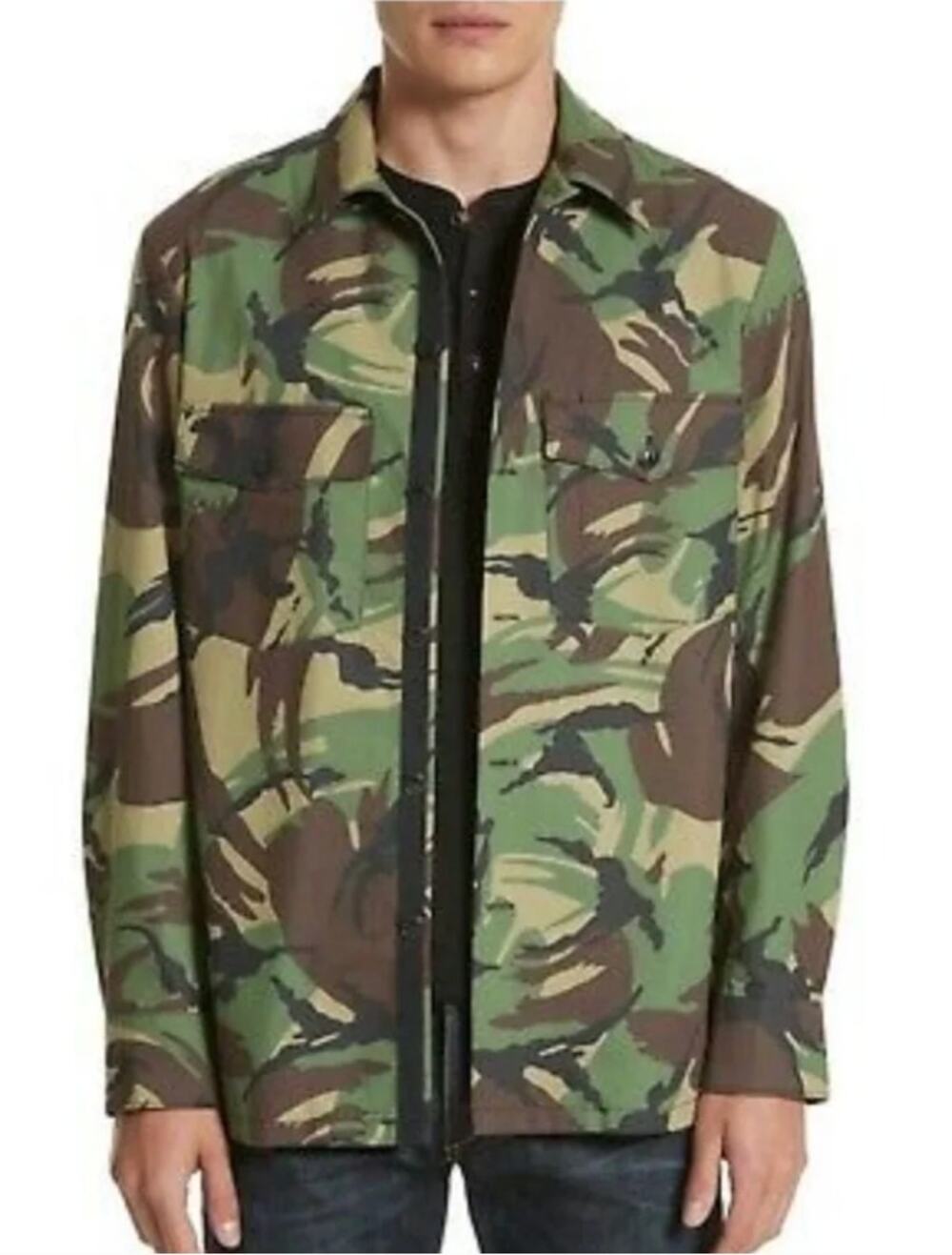 Rag & Bone Jacket Men Large M42 Camo Shirt Military Canvas Field Lightweight
